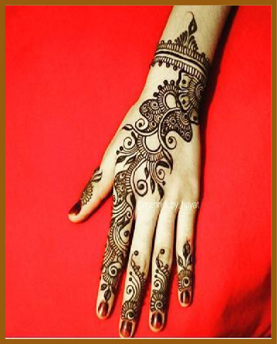 Finger To Wrist Aesthetic Back Hand Style Asthetic Back Hand Mehndi Design